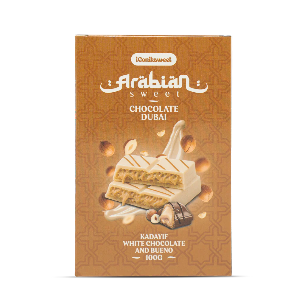 iConiksweet – Tablette de Chocolat Dubai - Kayadif Chocolat blanc & Bueno