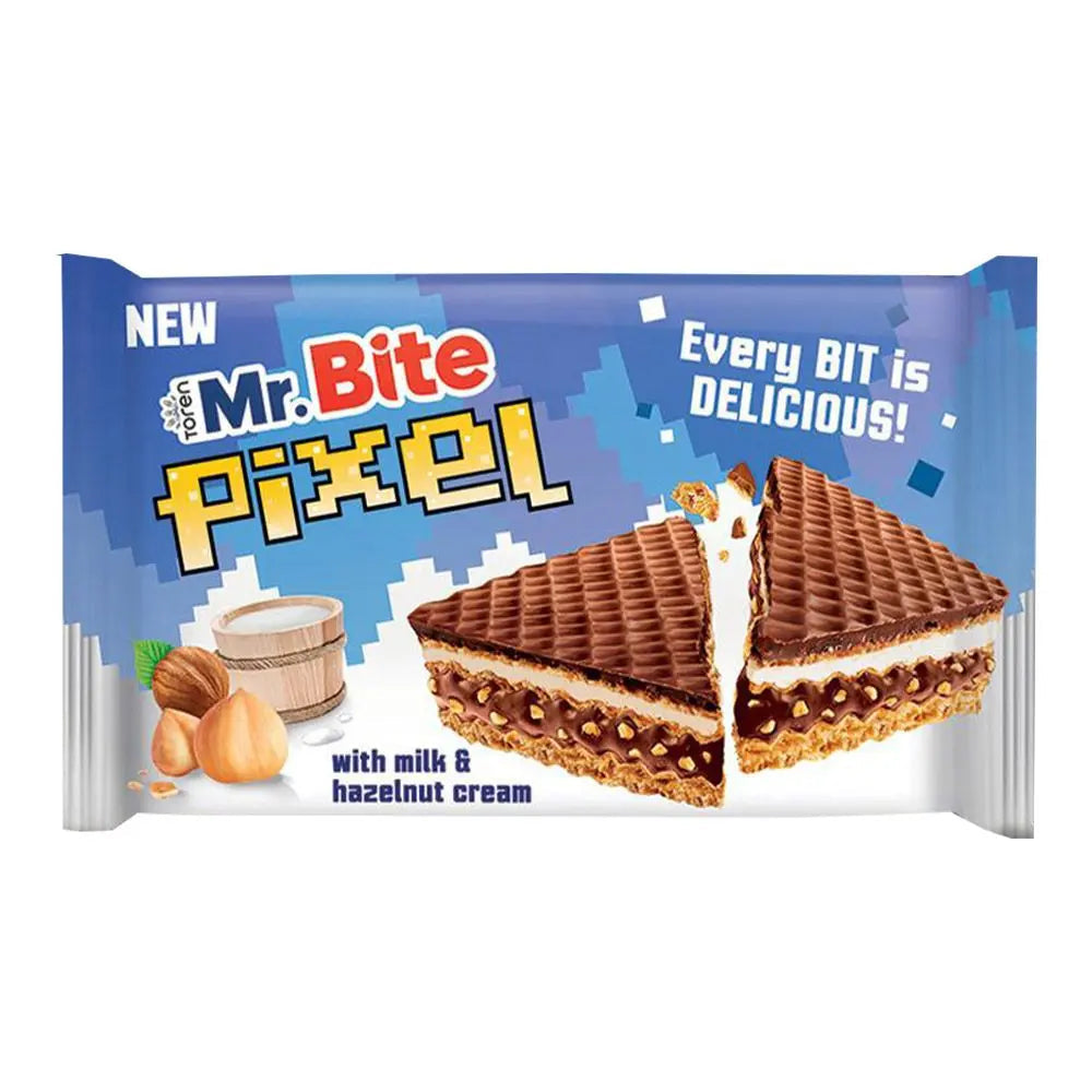 Mr. Bite pixel with milk & hazelnut cream